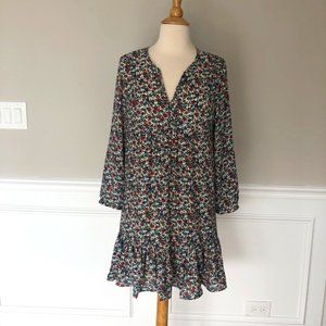 JCREW FLORAL PRINT DRESS WITH TIE